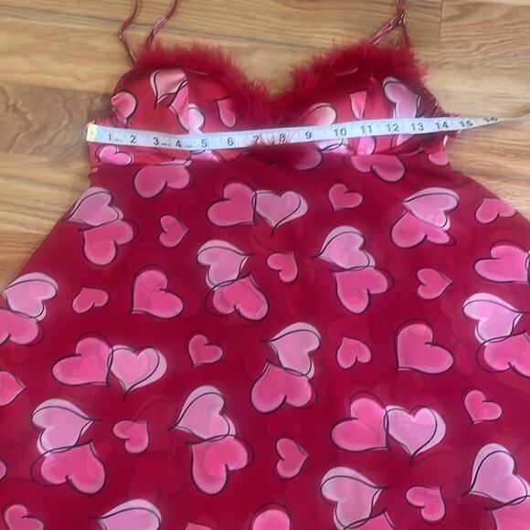 Seductive Wear by Cinema Exoile Red Pink hearts Fur size small - Picture 4 of 5